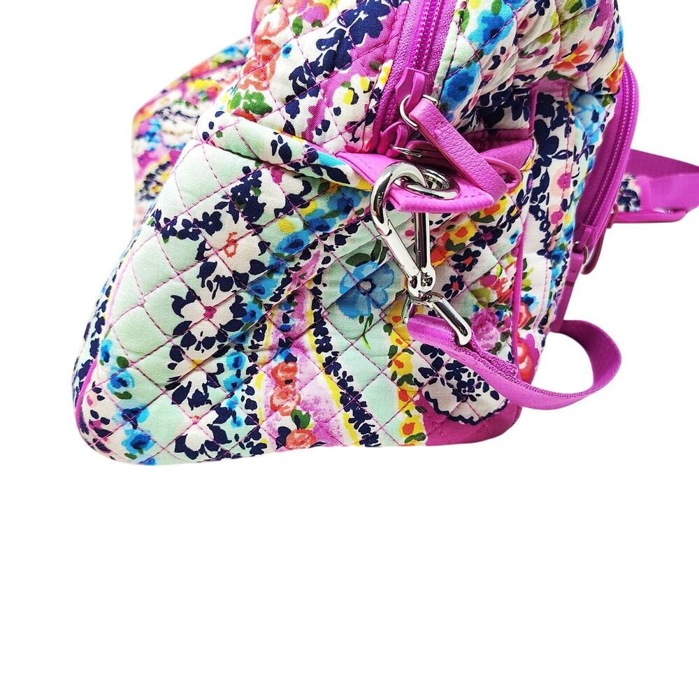Vera Bradley Weekender Travel Bag Quilted Wildflower Paisley Crossbody - Picture 7 of 13
